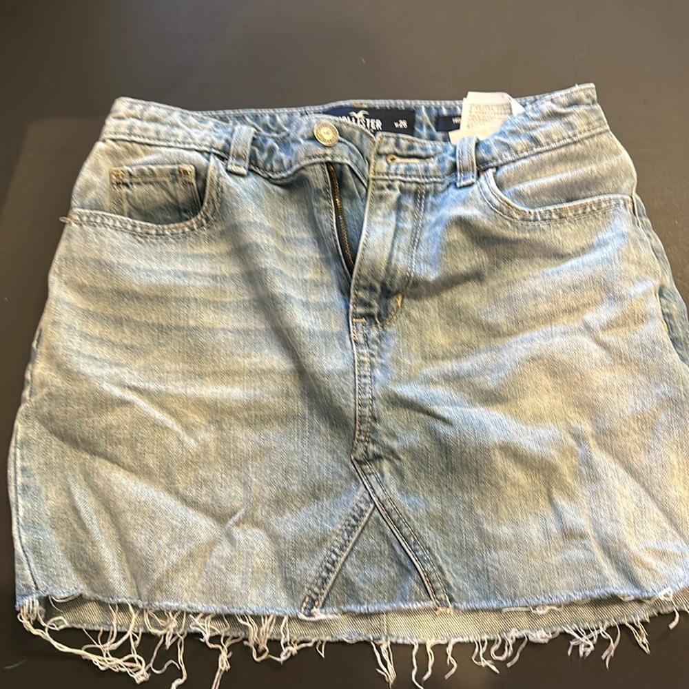 High rise denim mini skirt